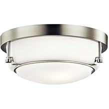 Kichler Lighting 44088NI Two Light Flush Mount from The Belmont Collection, Brushed Nickel