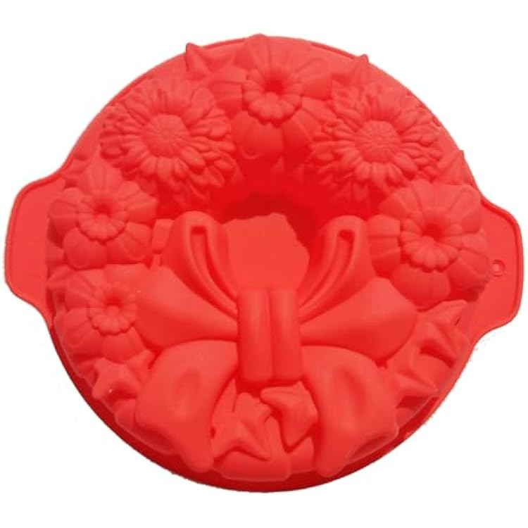 9 Silicone Bowknot Desserts Bow Mousse Bake Plate Cake Baking Pan Red