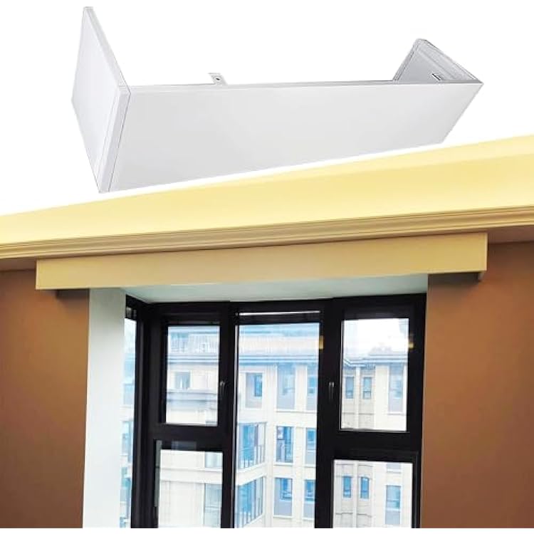 Aluminium Curtain Pelmet Box for Bay Window, Ceiling Mount Curtain Valance Box Only, Decorative Window Cornice for Living Room Bedroom, Custom Size3meters9.8ft