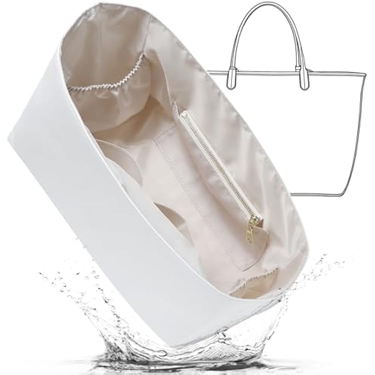 Tote Bag Organizer Insert for Goyard Saint Louis PM, DupontPpaper Purse Organizer Insert for GM with Cup Holder, Lightweight Inner Bag OrganizerWhite Beige