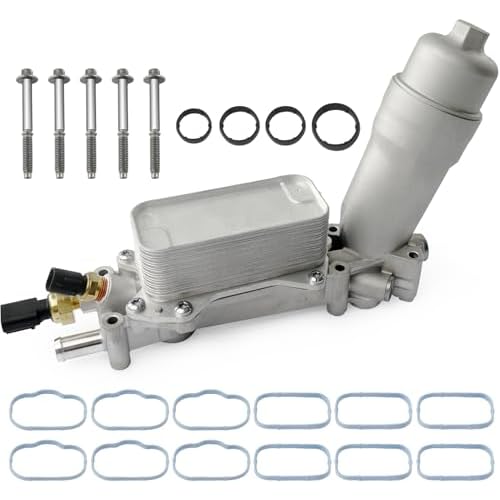 926-959 926-876 3.6L Upgraded Aluminum Engine Oil Cooler Filter Housing for 2011-2016 Dodge Journey Charger Challenger Caravan Durango Avenger Ram Jeep Wrangler Cherokee Chrysler 200 300 Town Country