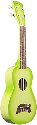 Kala Makala Green Burst Satin Soprano Dolphin Ukulele with Custom Ukulele Tote Bag MK-SDGRNBURST