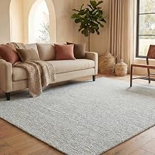 SAFAVIEH Abstract Collection Area Rug - 9 x 12, Light Grey & Ivory, Handmade Wool, Ideal for High Traffic Areas in Living Room, Bedroom ABT468F