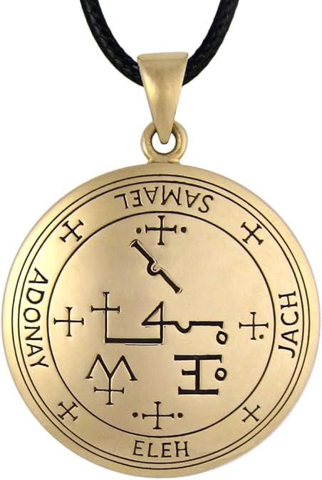 Moonlight Mysteries Bronze Sigil of Archangel Samael Talisman Necklace
