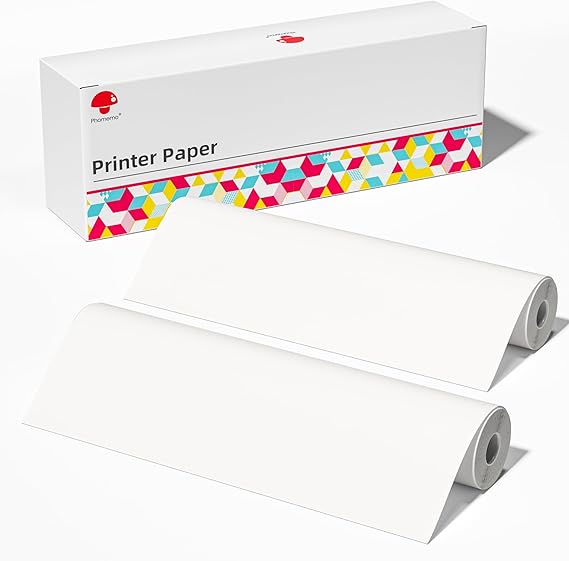 2 Rolls Phomemo Thermal Paper 8.5 x 11 US Letter Size, Advance Thermal Printing, Roll Paper Compatible with M832 M833 M834 M835 M836 A285M A282M A281M Portable Printer