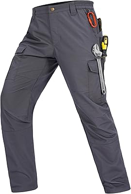 Mens Cargo Work Pants Waterproof Hiking Pants for Men Ripstop Tactical Pants Multi Work Pants with 7 Pockets
